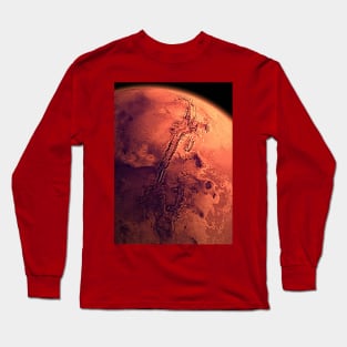 Mars Valles Marineris rendering Long Sleeve T-Shirt